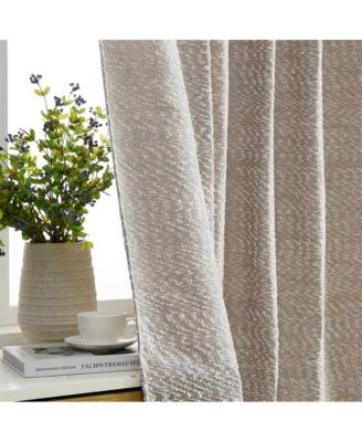 Easton Jacquard Slub Texture - Privacy Curtains with Back Tab Rod Pocket Lightweight Window Curtains Panels, Set of 2