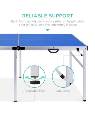 6x3ft Portable Ping Pong Table Game Set, Folding Indoor Outdoor Table Tennis w/ 2 Paddles, Balls