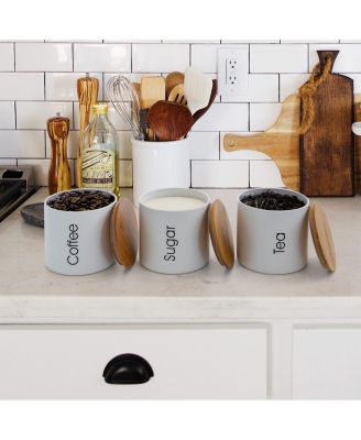 Kitchen Food Storage and Organization 4 Piece Canister Set in White