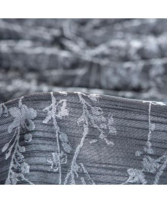 Premium 2-Panel Floral Jacquard Textured Beige Curtains with Grommets for Windows Living Room Bedroom - Partial Room Darkening Drapes for Privacy Decor - 52 x 108 Inch Long - Beige