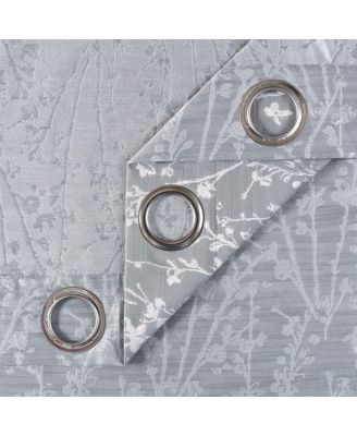 Premium 2-Panel Floral Jacquard Textured Beige Curtains with Grommets for Windows Living Room Bedroom Office - Partial Room Darkening Drapes for Privacy Decor - 52 x 96 Inch Long - Beige