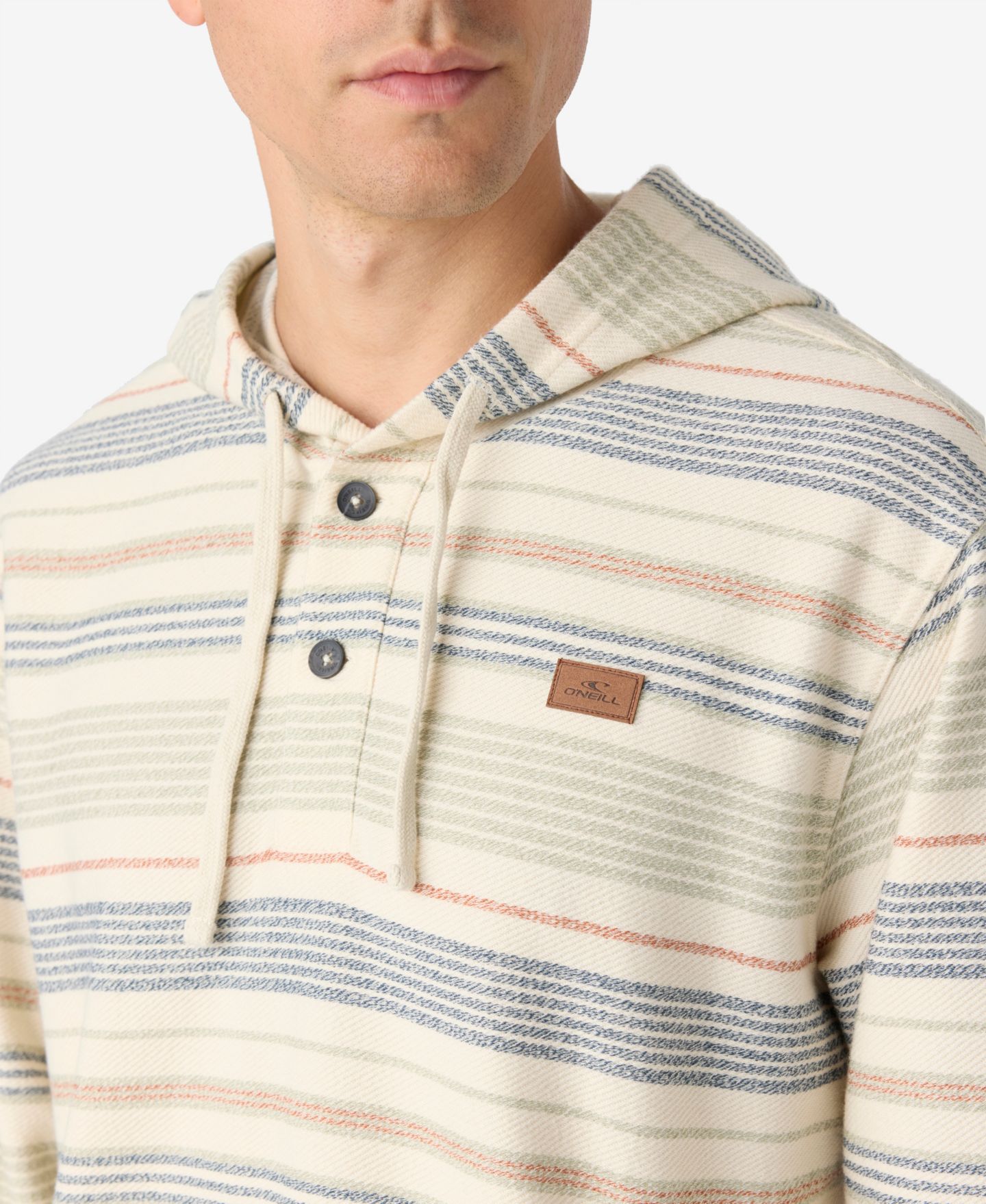Мужские топы O'Neill Bavaro Stripe Poncho Fleece Tops, цвет: Кремовый — фото 4