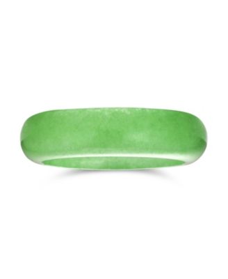 Good Luck Energy Smooth Stackable Natural Dyed Jade Band Ring