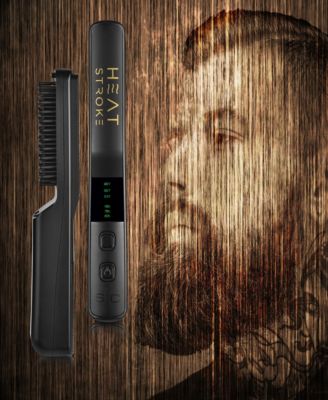 Heat Stroke Rechargeable Cordless Beard and Styling Hot Hair Brush with Cool Touch Tips