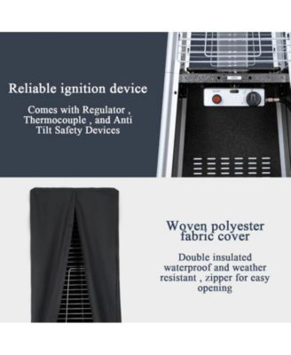 42000 BTU Outdoor Black Pyramid Patio Heater with Cover