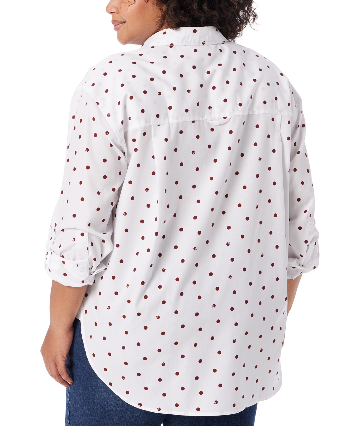 Gloria Vanderbilt Plus Size Amanda Polka-Dot Shirt