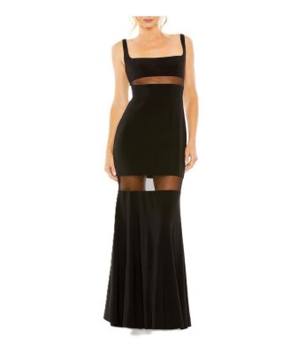 Women's Ieena Sheer Mesh Panel Sheer Detail Column Gown