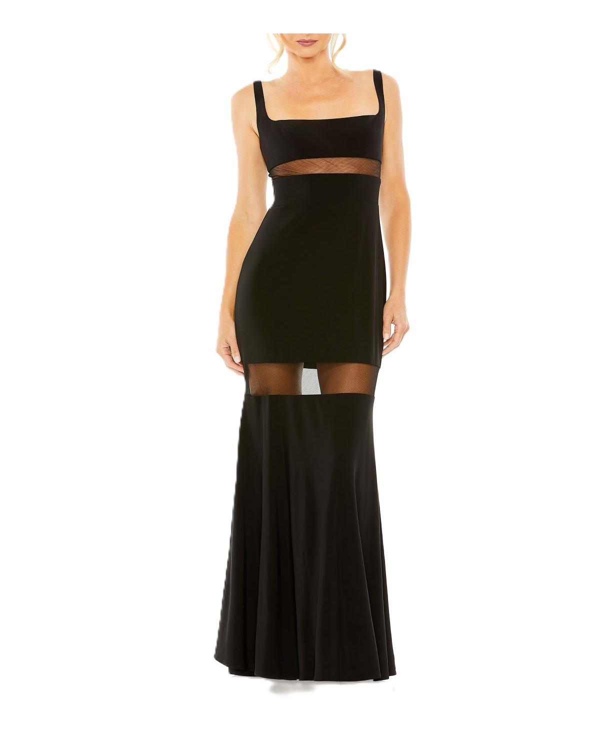 Women's Ieena Sheer Mesh Panel Detail Column Gown