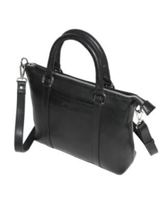 Leather Crossbody Bag with Top Handles