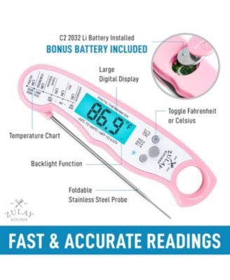 Instant Read Food Thermometer - Waterproof Digital Meat Thermometer
