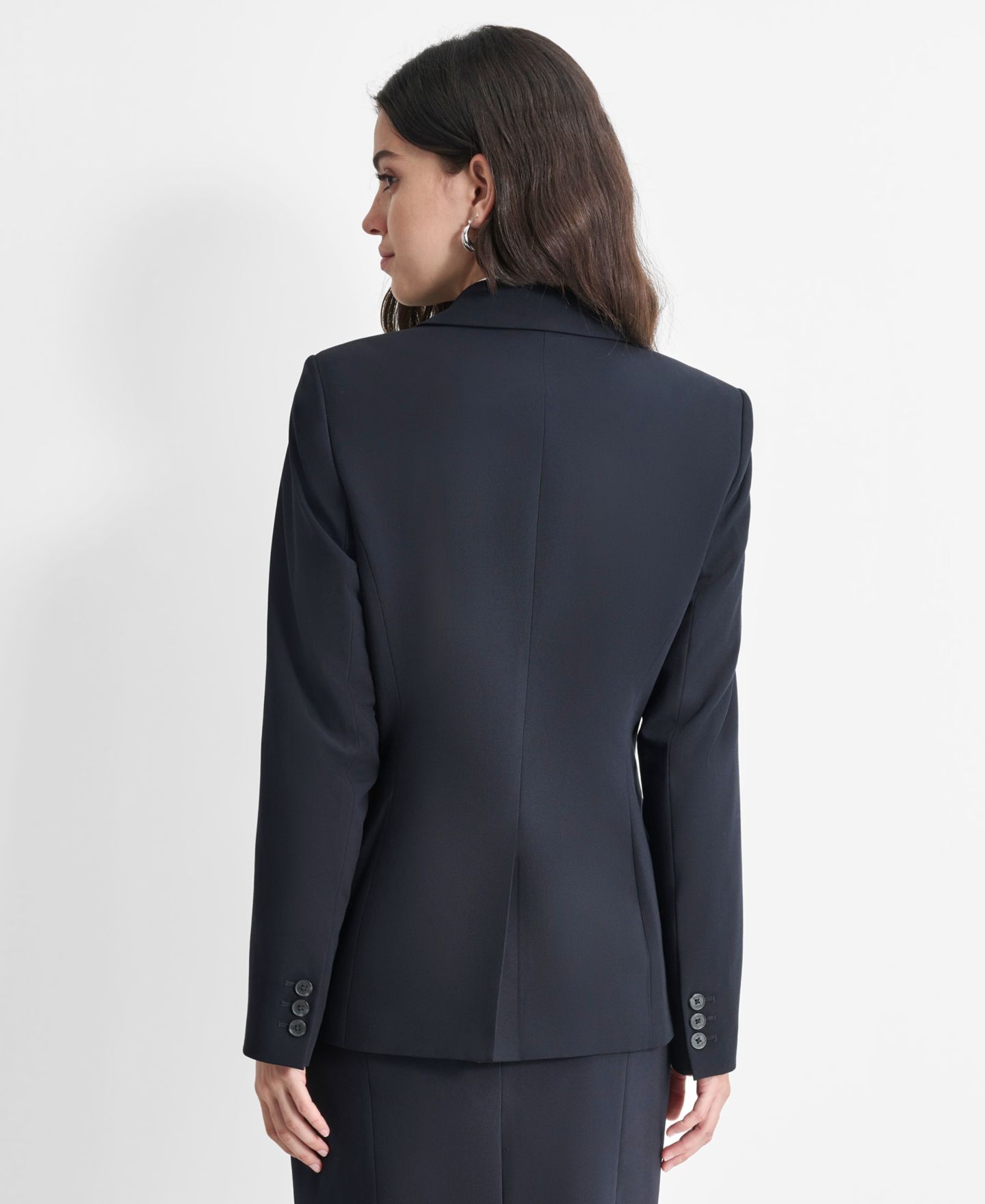 Женский пиджак DKNY Single-Button-Front Long-Sleeve Blazer, цвет: Тёмно-синий — фото 2