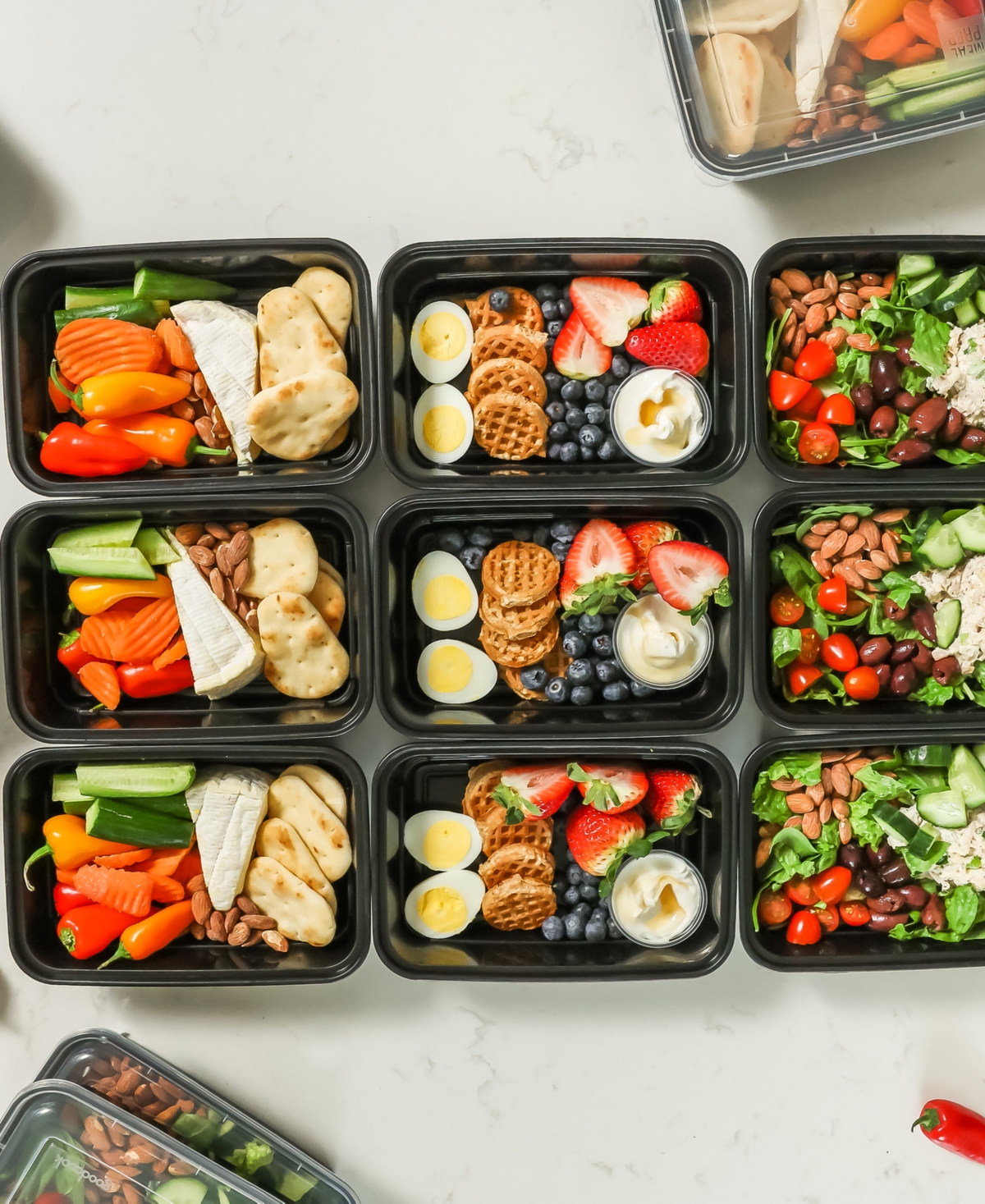 Good Cook Meal Prep Rectangle Single Compartment 30 Pack Container In Black