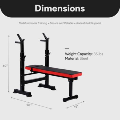 Multifunctional Adjustable Workout Station with Squat Rack