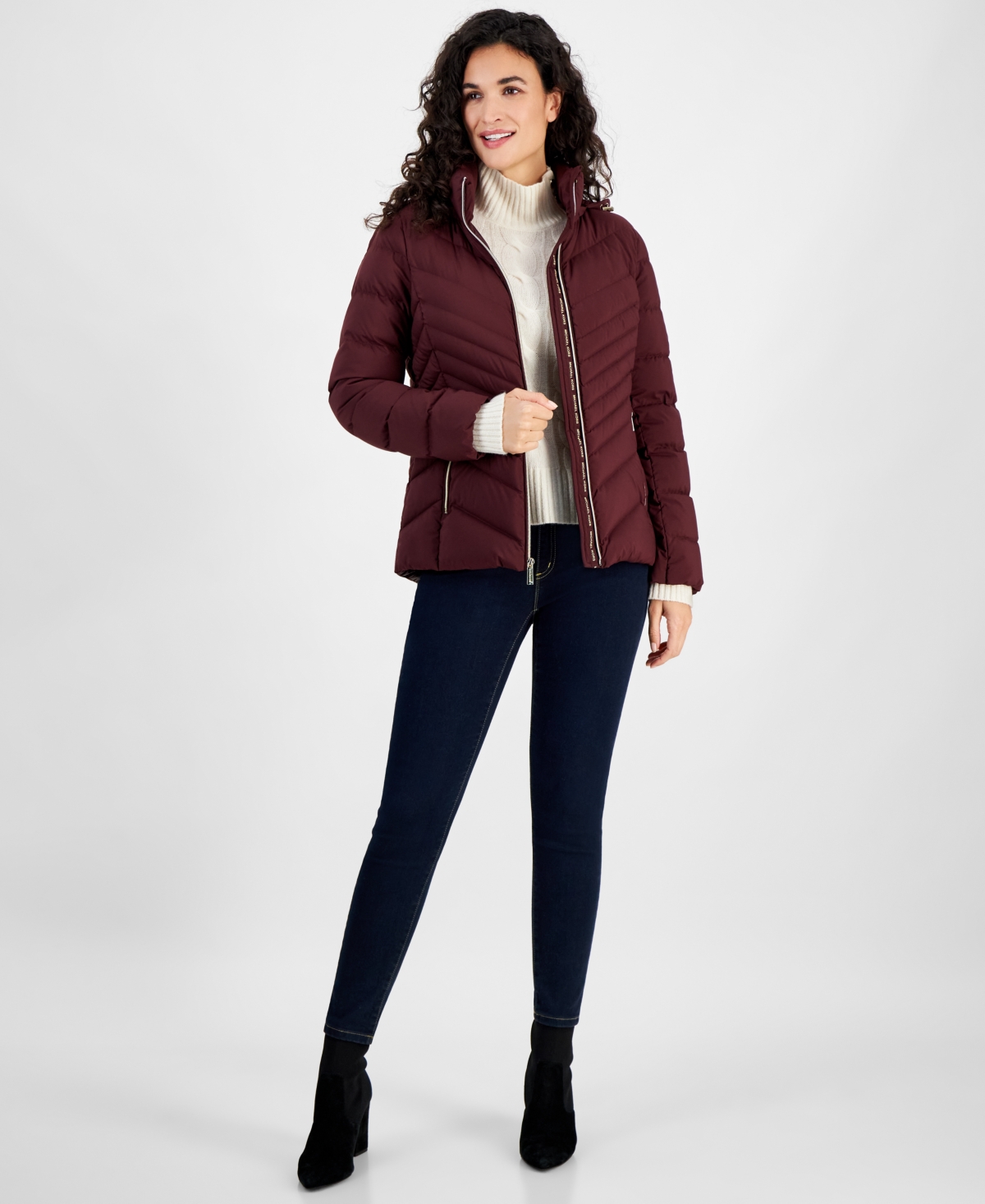 Michael Michael Kors Women's Hooded Packable Down Puffer Coat, Created for Macy's