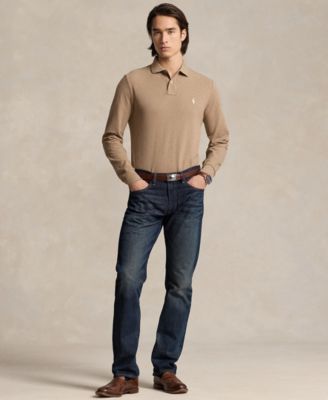 Men's Classic Fit Long Sleeve Mesh Polo