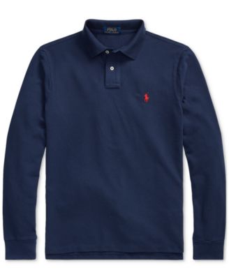 Men's Classic Fit Long Sleeve Mesh Polo