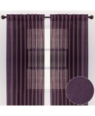 2-Panel Faux Belgian Flax Semi-Sheer Textured Curtains for Living Room, Bedroom & Patio – Privacy Drapes & Home Decor