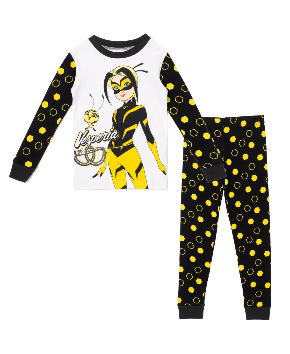 Miraculous Girls Ladybug Vesperia Rena Rouge Pullover Pajama Shirt and Pants Sleep Set to -/ black
