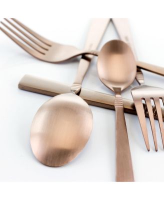 Cravat 20 Piece Flatware Utensil Set, Stainless Steel Silverware Metal Service for 4 in Matte Black