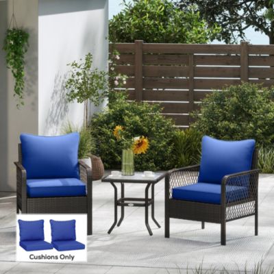4 Outdoor Chair Cushions with Seat & Backrest, 24" x 24"