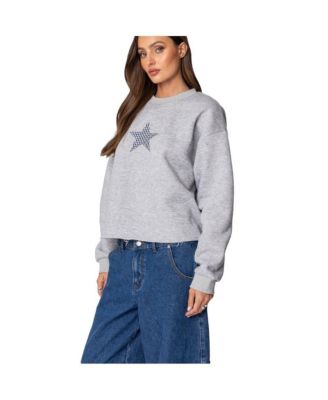 Womens Gingham Star Sweatshirt