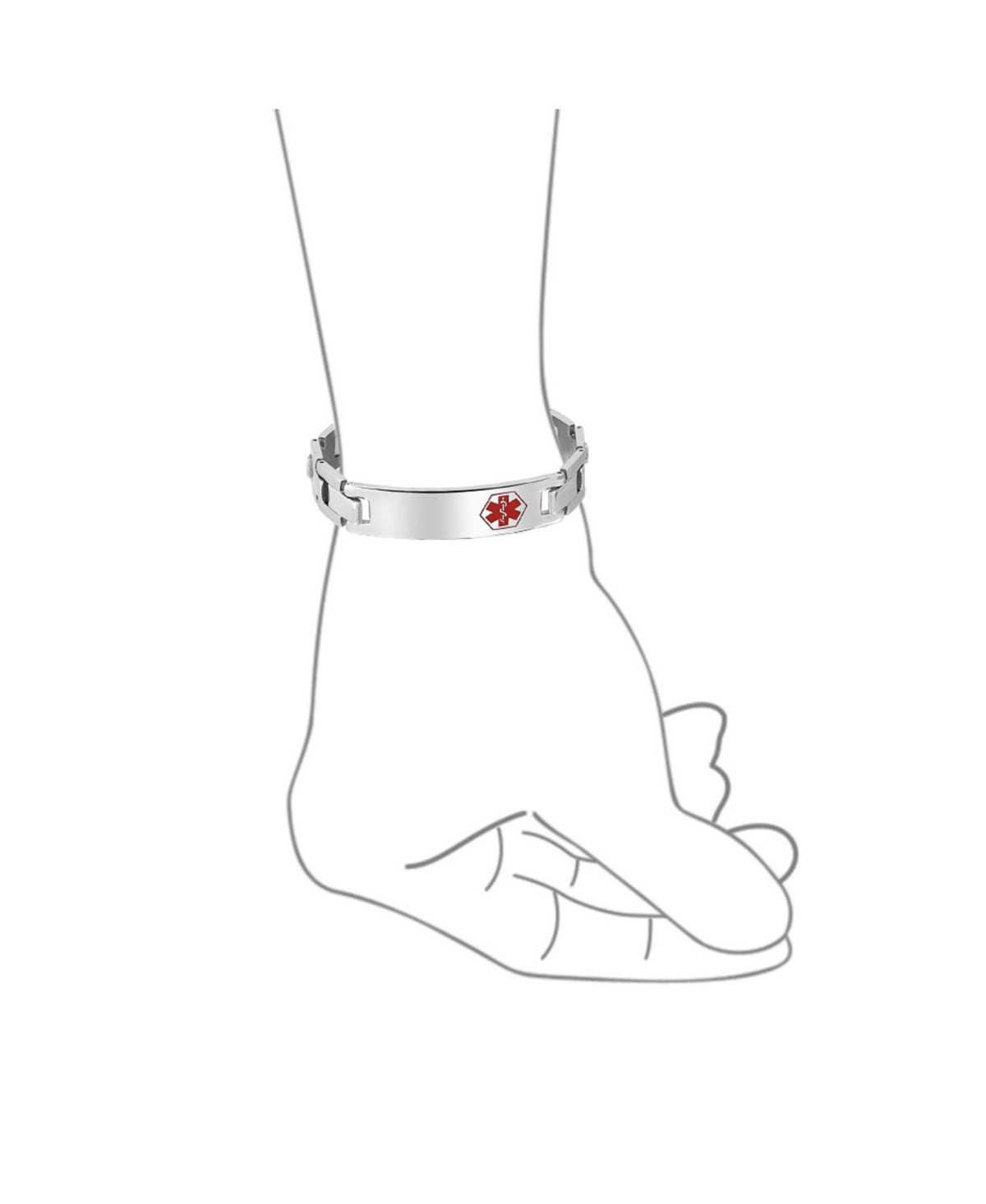 Bling Jewelry Medical Identification Alert Id U Link Bracelet Stainless Steel 8 In