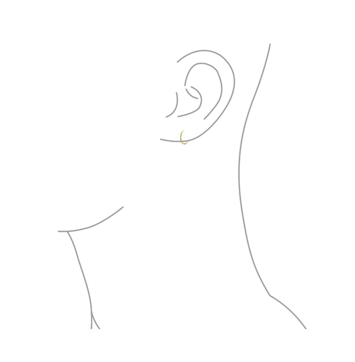 Bling Jewelry Tiny 1pc Minimalist Thin 14KEar Hoop Tragus Cartilage Piercing Conch Daith Earring For Women .50 .64 .70 Inch - Gold