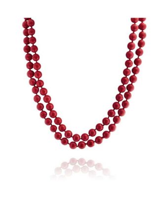 Classic Western Style Hand Knotted Simulated Pearls Round Ball Bead Endless Long Strand Double Triple Wrap Layer Necklace