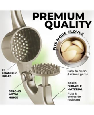 Large Premium Garlic Press Set - Bigger Bowl for Bigger Garlic