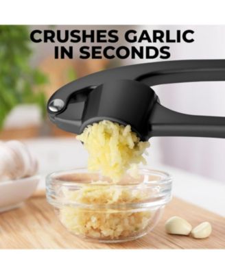 Large Premium Garlic Press Set - Bigger Bowl for Bigger Garlic