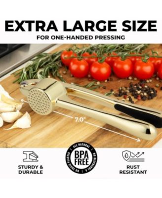 Large Premium Garlic Press Set - Bigger Bowl for Bigger Garlic