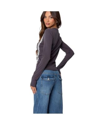 Womens Frenchy Long Sleeve T Shirt