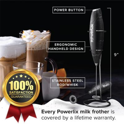 Milk Frother Battery Operated Foam Maker For Coffee With Stainless Steel Stand