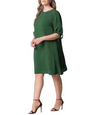 Plus Size Manhattan Shift Dress with Tie Sleeves
