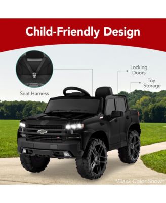 12V 2.5 MPH Licensed Chevrolet Silverado Ride On Truck Car Toy w/ Parent Remote Control