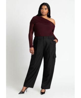 Women's Plus Size Foldover Drape Top