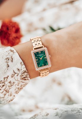 Victoria Hyde Women's Crystals Watch Westminster Green Rose Gold Watch