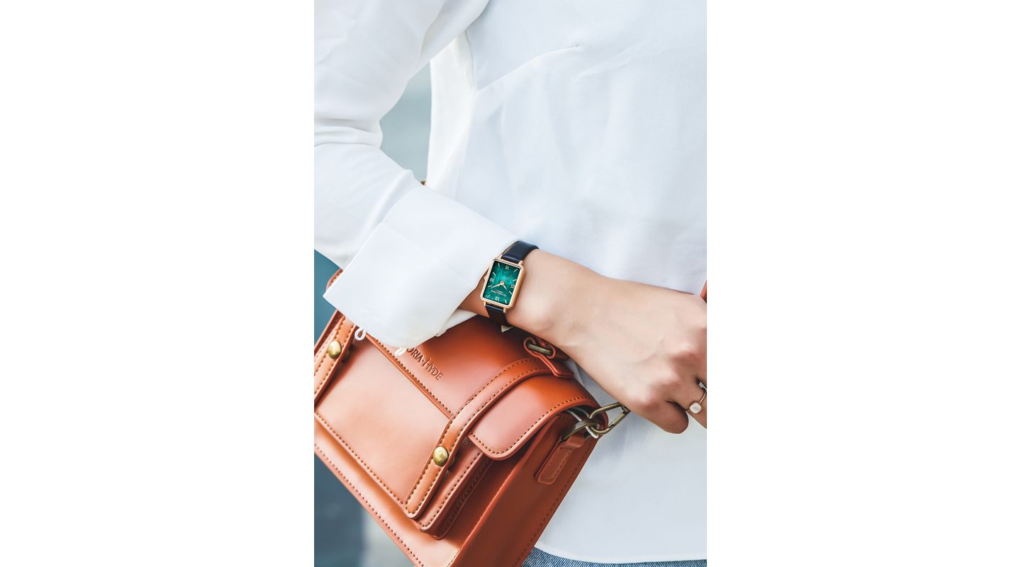 Женские часы Victoria Hyde London Rectangular Watch by Victoria Hyde, цвет: Чёрный зелёный — фото 8