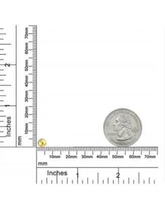 Tiny Simple Hollow Cartilage Ear Lobe Bead Round Ball 14K Yellow Drop Wire Gold Stud Earrings 