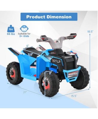 Kids Electric Ride On ATV Toy 6V Battery Powered Electric Vehicle Toy w/ Direction Control Rose Red