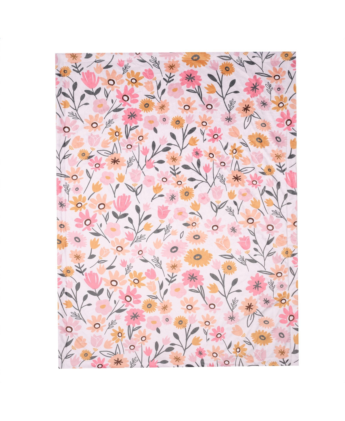 Lambs & Ivy Little Garden Soft LuxuriousFloral Warm Fleece Baby Blanket - Pink