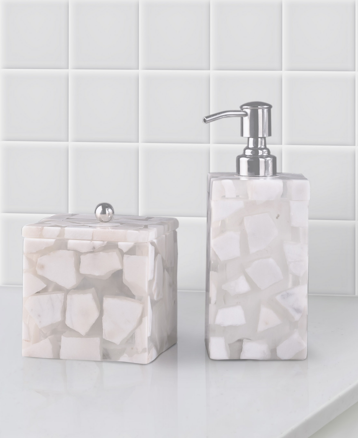 Marble 2-Pc. Bath Accessory Set - Ivory