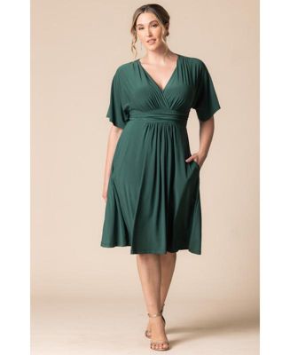 Plus Size Gia A-Line Midi Dress with Pockets