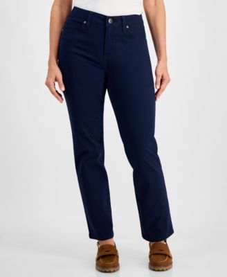 Petite High-Rise Natural Straight-Leg Jeans