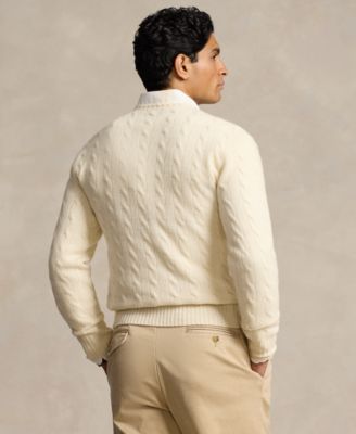 Men's Wool-Cashmere Cable-Knit Sweater