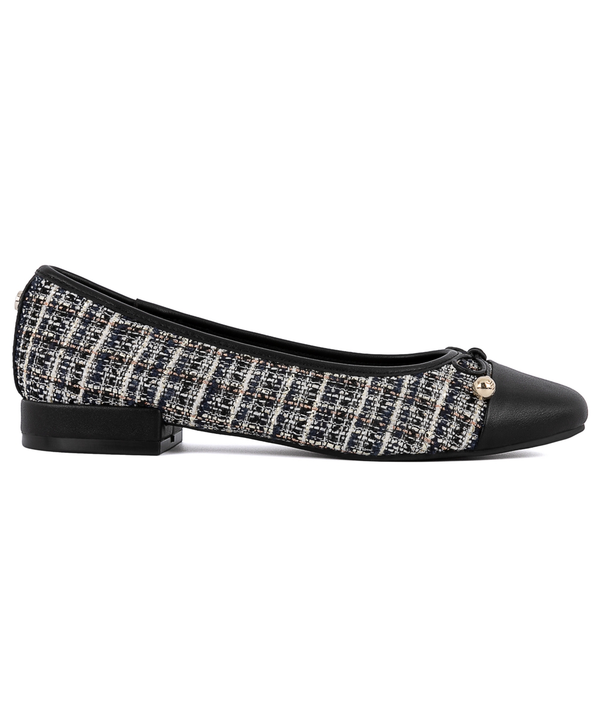 Jones New York Women's Marios Snip Cap Toe Ballet Flats In Black Smooth