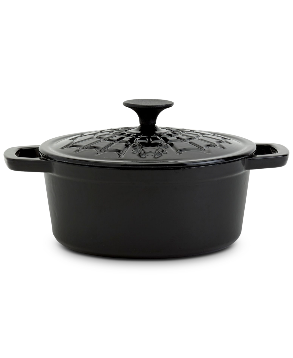 Smith And Clark Iron Works Enameled Cast Iron 3-qt. Spider Web Dutch Oven In Black