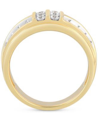 Men's Diamond Multirow Channel-Set Ring (1 ct. t.w.) in 10k Gold