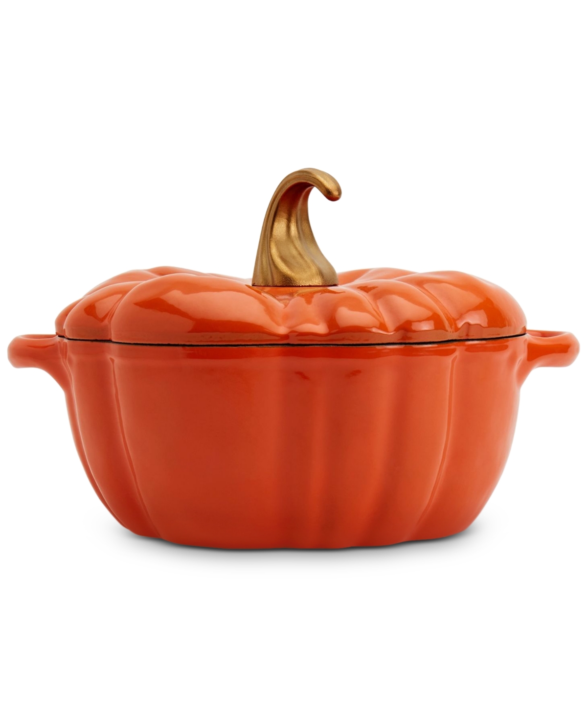 Smith And Clark Iron Works Enameled Cast Iron 4-qt Pumpkin Dutch Oven In Orange