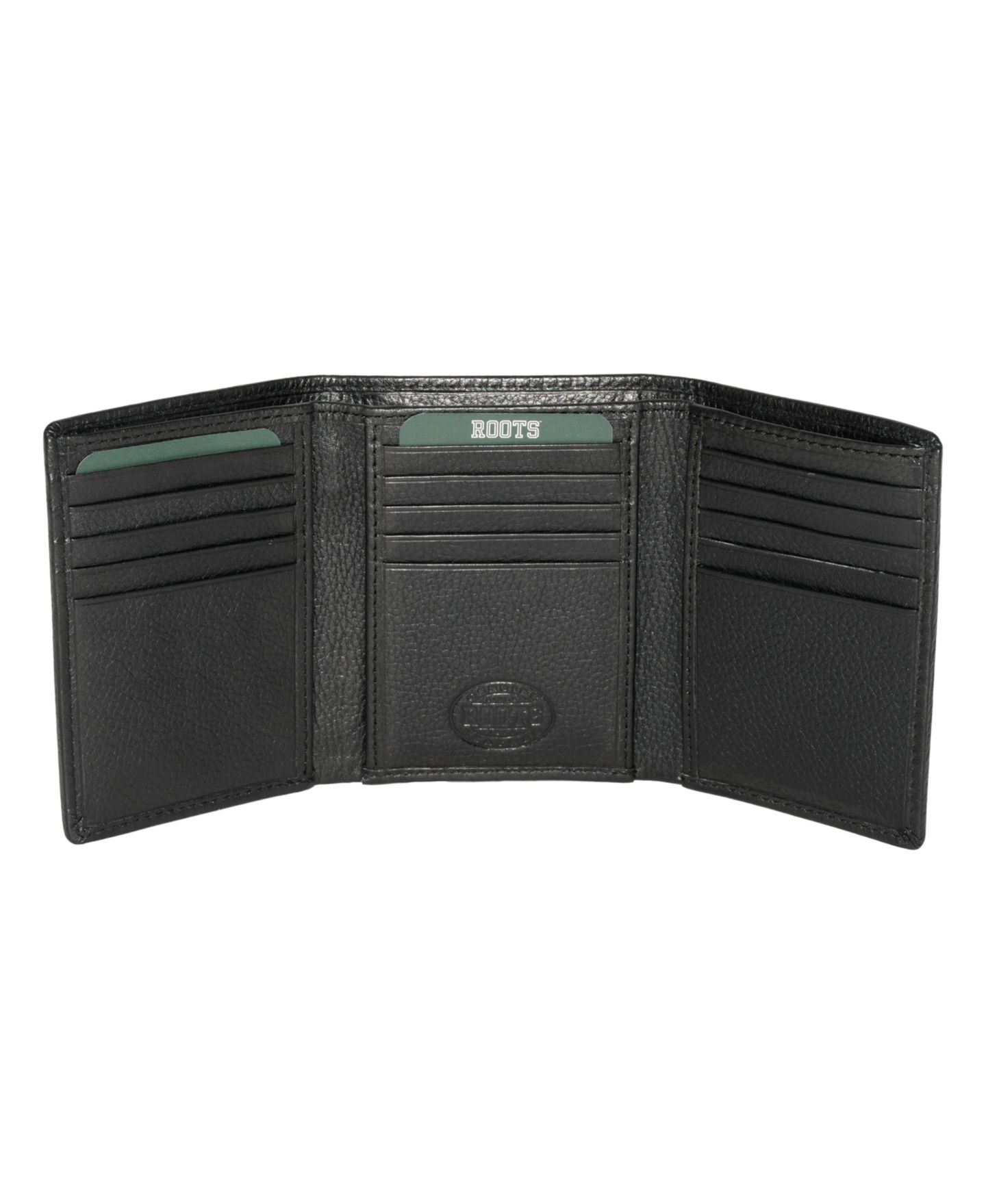 Мужской кошелёк Roots Men Leather Trifold Wallet, цвет: Чёрный — фото 7